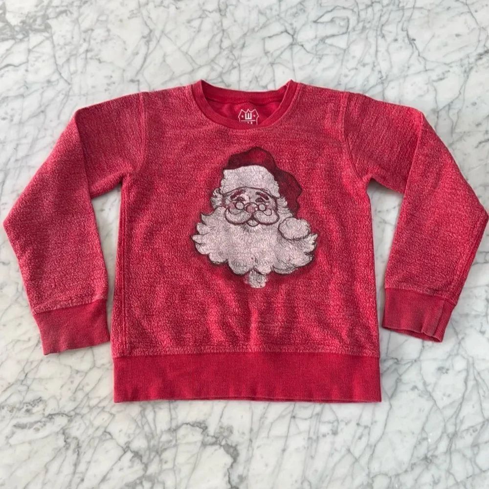 WesandWilly Santa Fleece Sweatshirt Sz 4/5